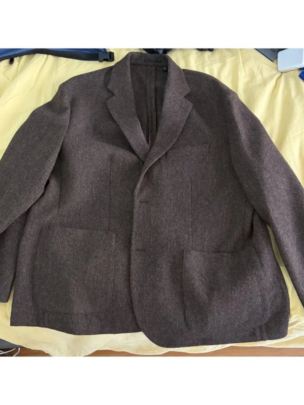 Uniqlo Unstructured Wool Blazer Brown Men's 3XL